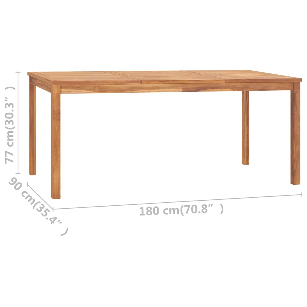 7 Piece Garden Dining Set 180x90 cm Solid Teak Wood