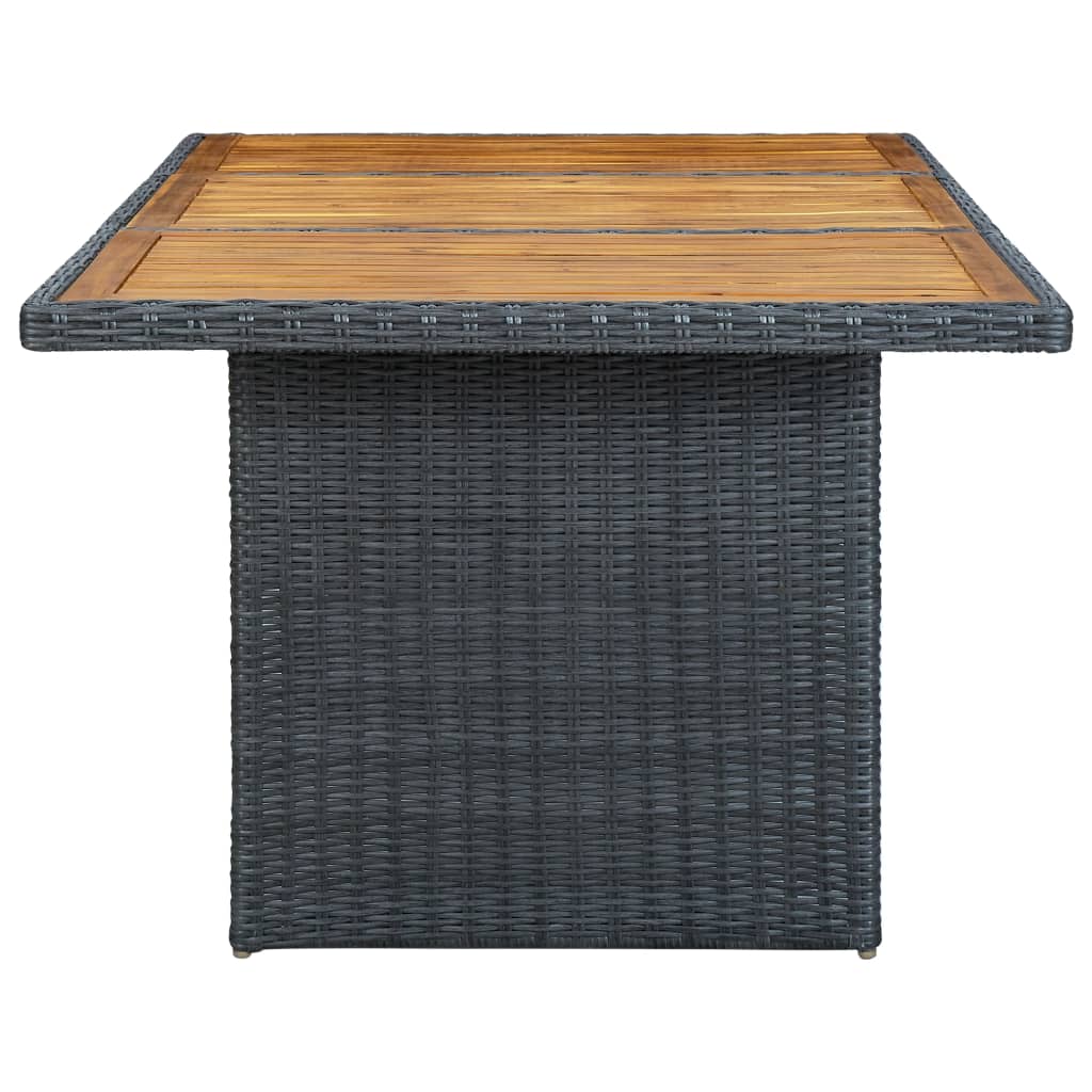 7 Piece Patio Dining Set with Cushions Poly Rattan Dark Gray