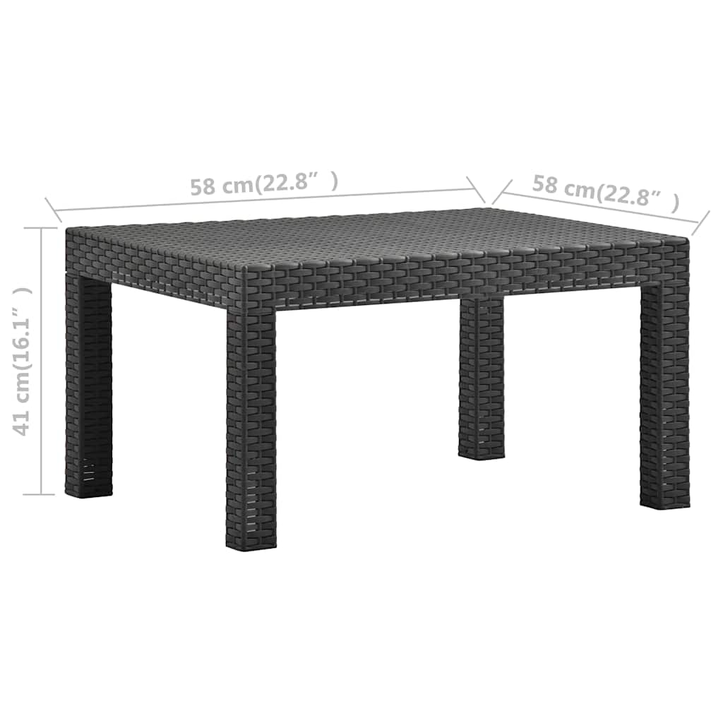 Garden Table | Anthracite | Polypropylene | Medium | Lightweight