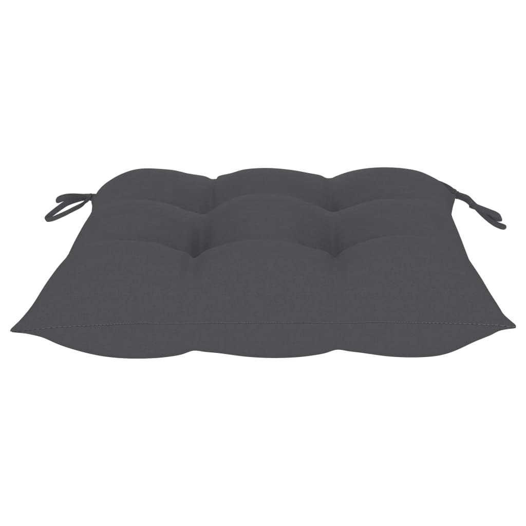 Patio Chairs with Cushions 4 pcs Gray Solid Acacia Wood