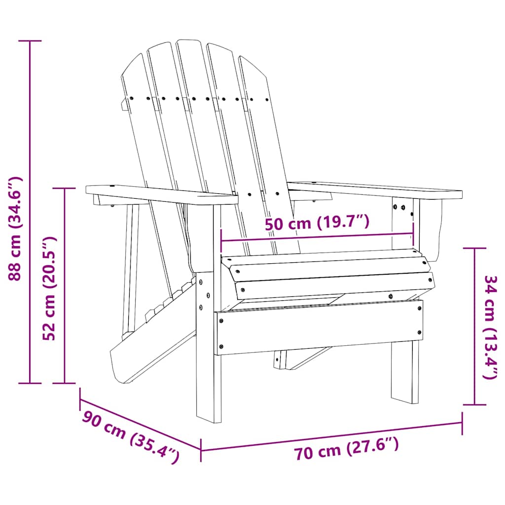 315922 vidaXL Garden Adirondack Chair with Table Solid Fir Wood
