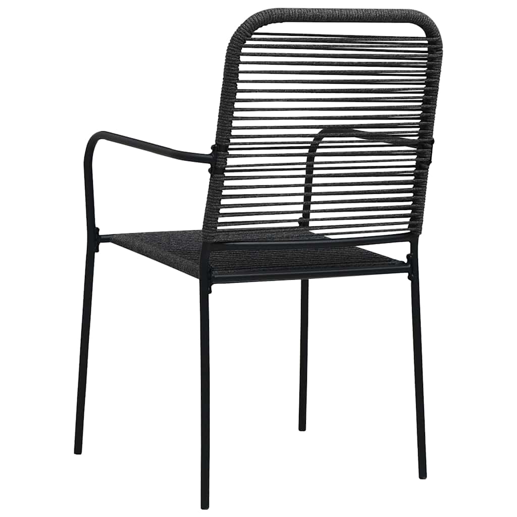 9 Piece Garden Dining Set Black Glass and Steel