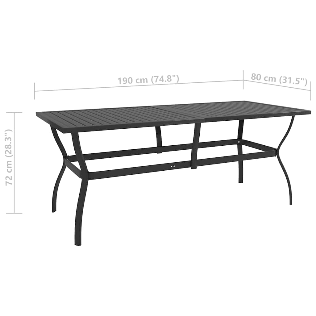 7 Piece Garden Dining Set Textilene and Steel