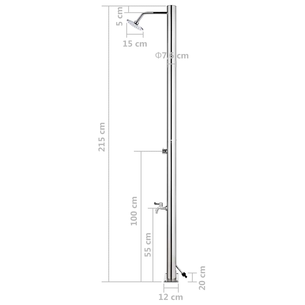 Garden Shower | Stainless Steel | Stainless steel 304 | 215 cm tall
