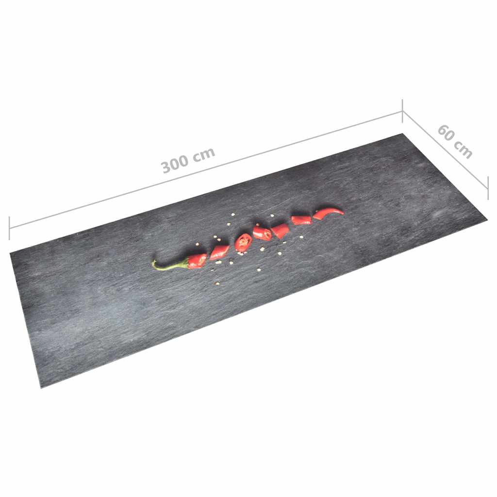 Kitchen Carpet | Grey | Polyamide, Latex | 300 x 60 cm | Non-slip