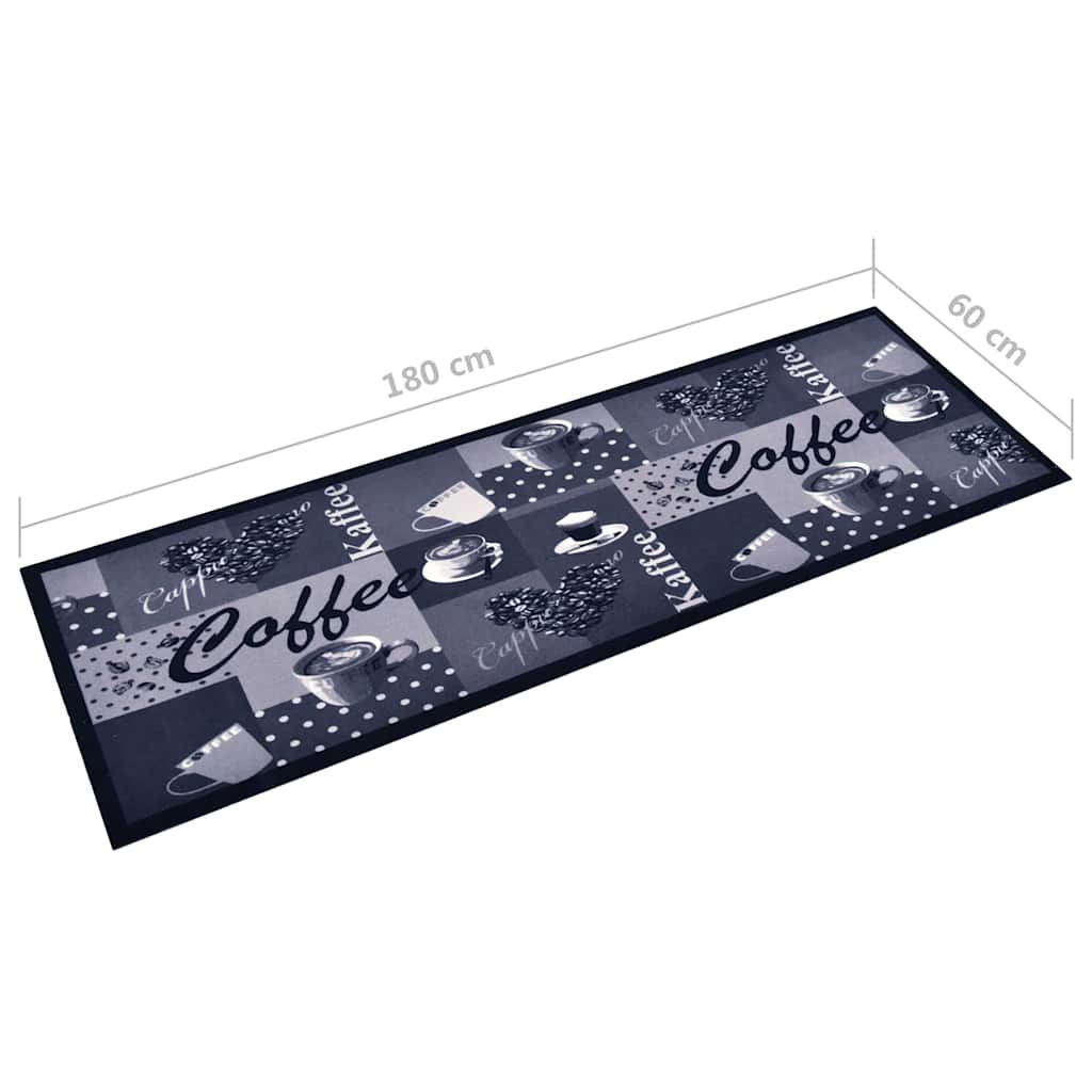 Kitchen Carpet | Coffee Blue | Polyamide | 60x180 cm | Kitchen Carpet