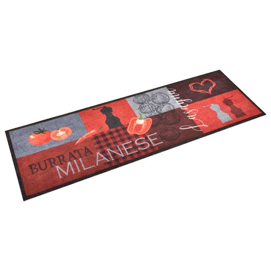 Kitchen Carpet | Red, Black, Grey | Polyamide, Latex | 60x300 cm