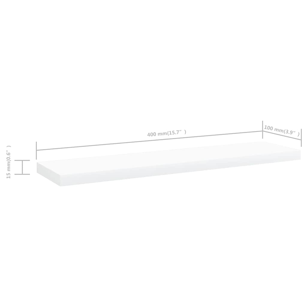 805122 vidaXL Bookshelf Boards 4 pcs White 40x10x1,5 cm Engineered Wood