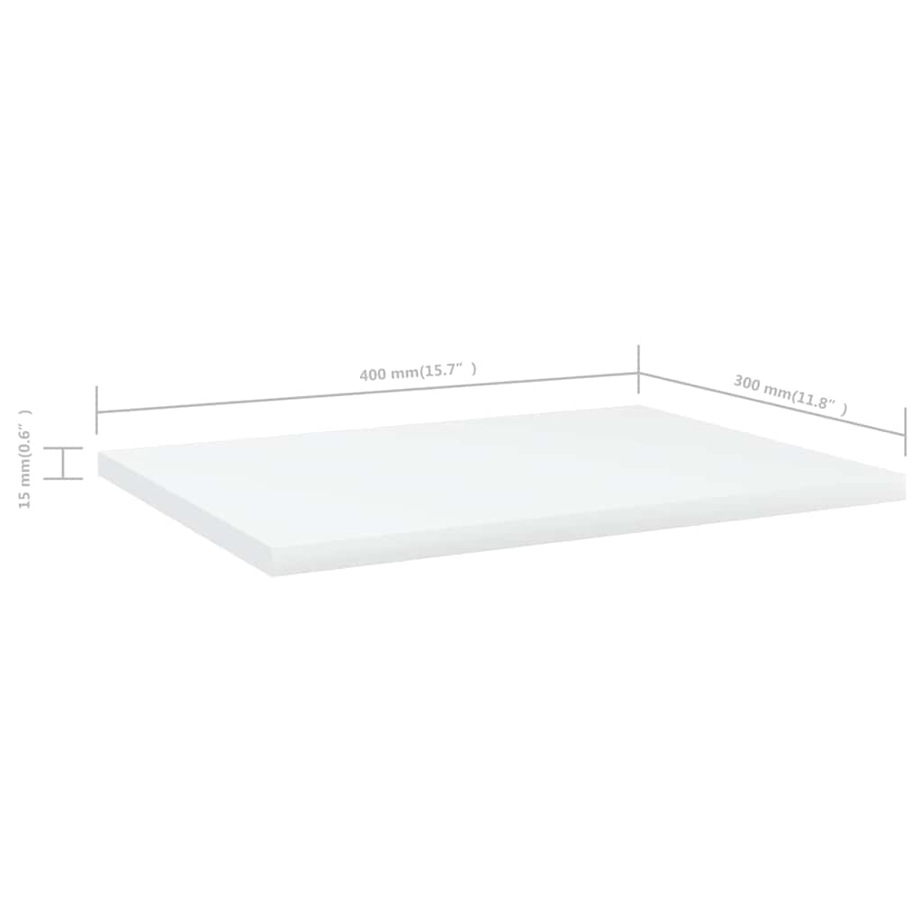 805154 vidaXL Bookshelf Boards 4 pcs White 40x30x1,5 cm Engineered Wood