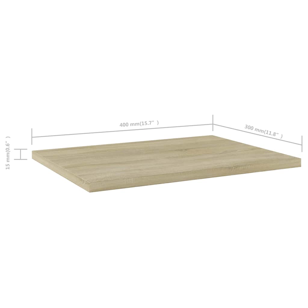Bookshelf Boards 8 pcs Sonoma Oak 15.7"x11.8"x0.6" Engineered Wood