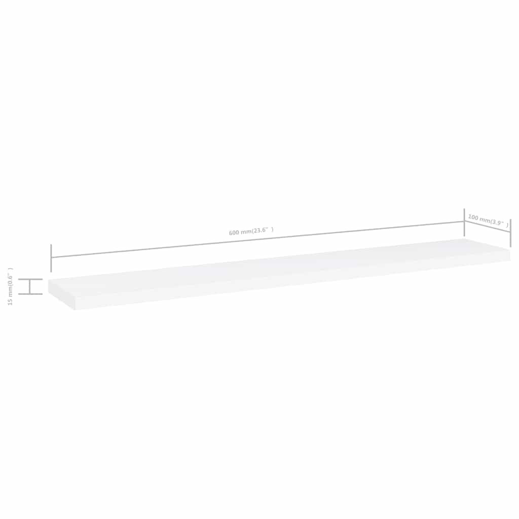 805202 vidaXL Bookshelf Boards 4 pcs White 60x10x1,5 cm Engineered Wood