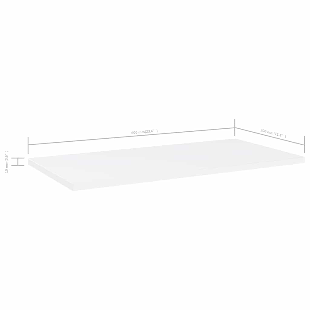 805234 vidaXL Bookshelf Boards 4 pcs White 60x30x1,5 cm Engineered Wood