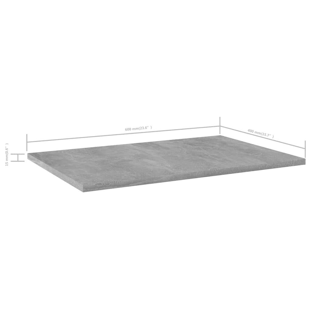 Bookshelf Boards 4 pcs Concrete Grey 60x40x1.5 cm