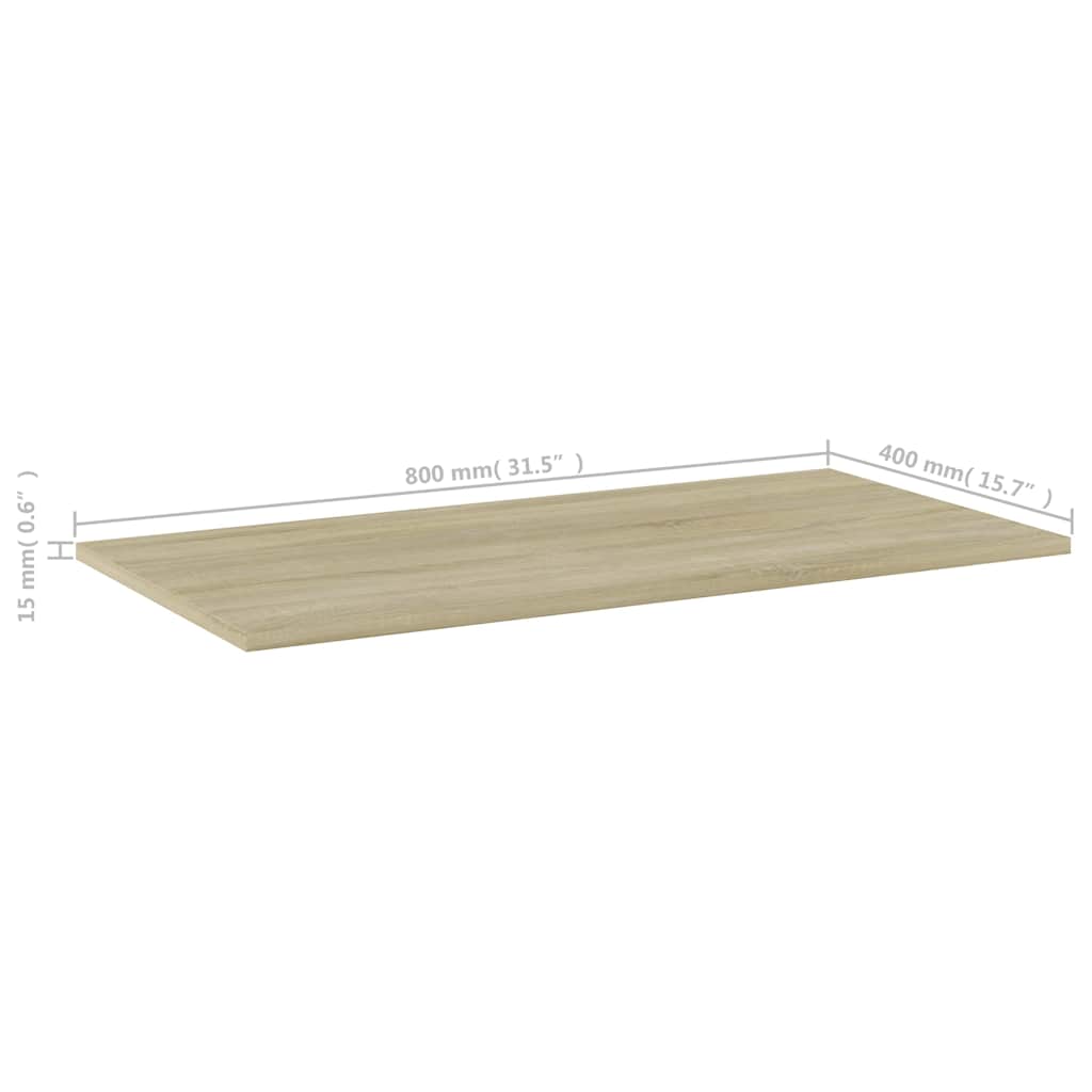 805336 vidaXL Bookshelf Boards 4 pcs Sonoma Oak 80x40x1,5 cm Engineered Wood