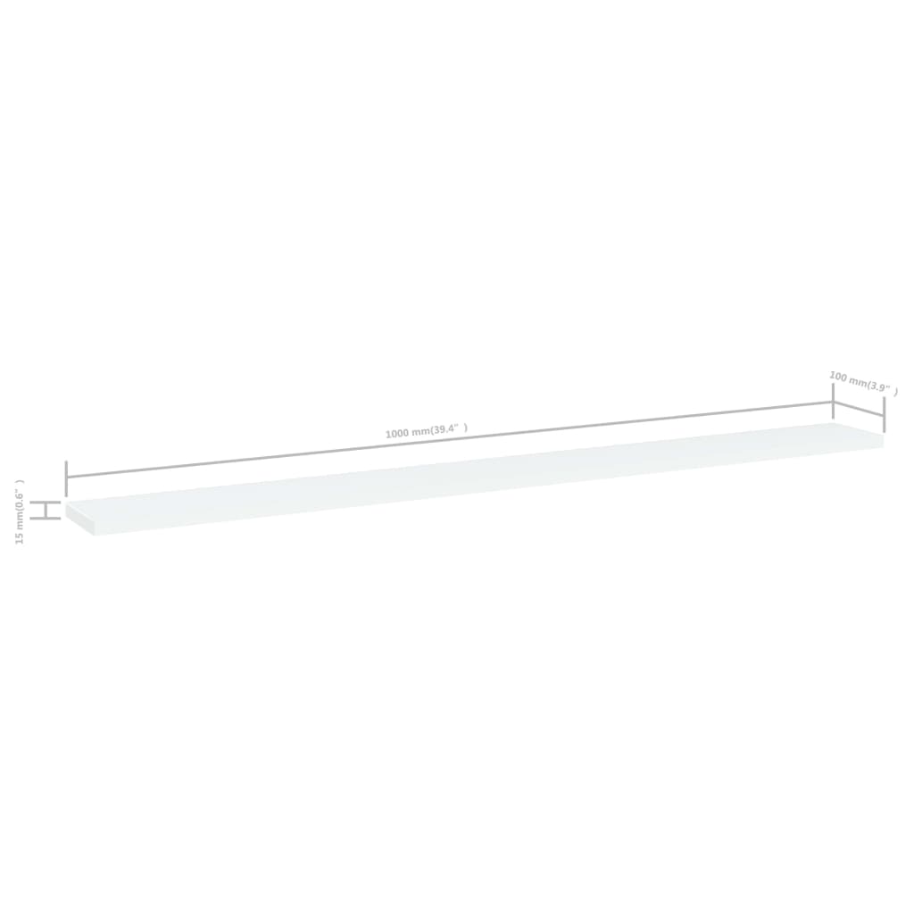 Bookshelf Boards 4 pcs White 39.4"x3.9"x0.6" Engineered Wood