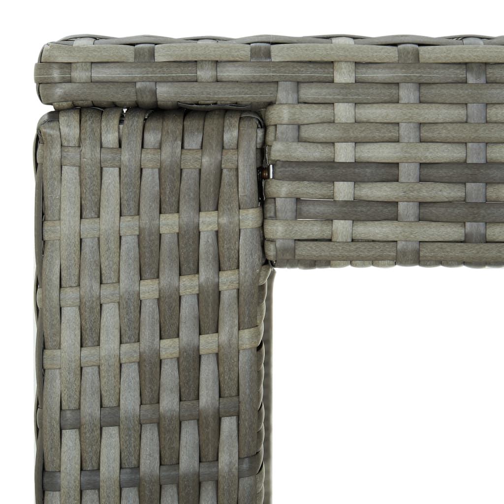 5 Piece Patio Bar Set with Cushions Poly Rattan Gray