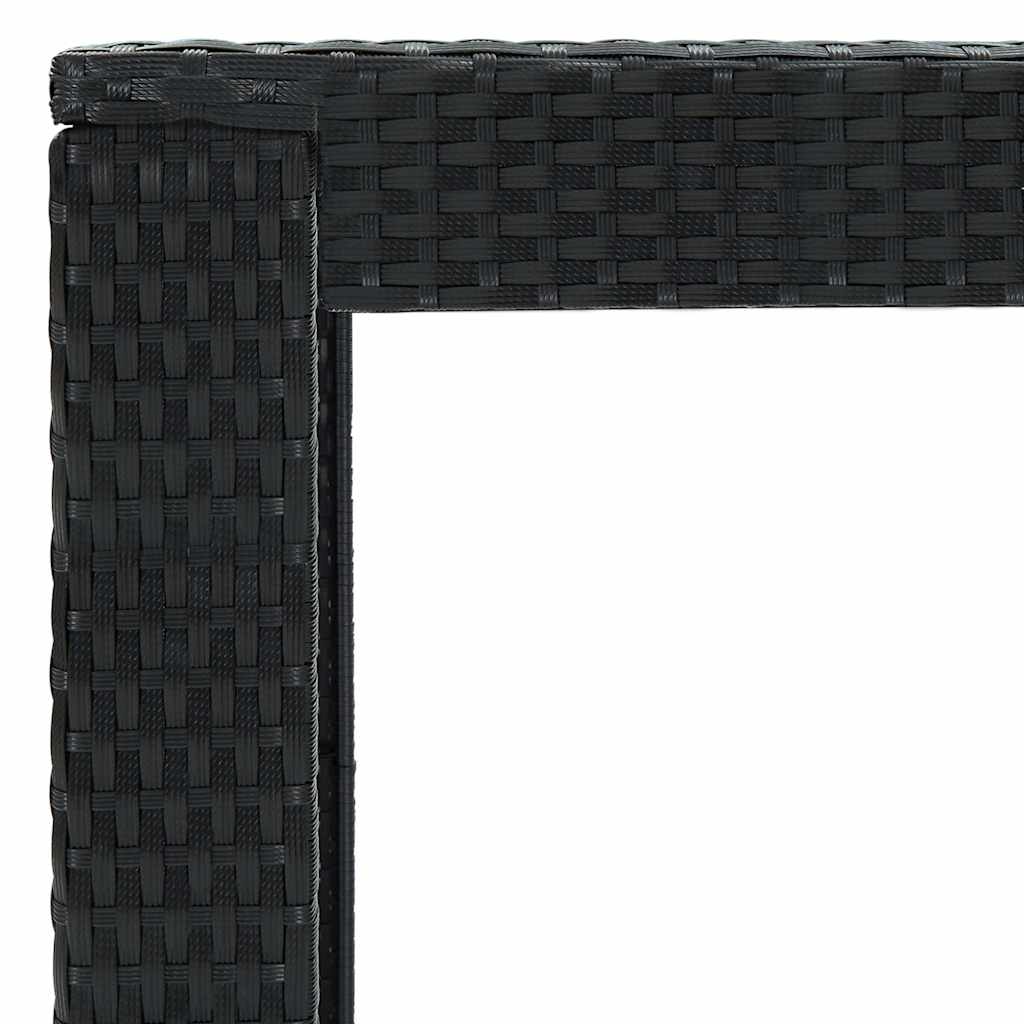 7 Piece Patio Bar Set with Cushions Poly Rattan Black