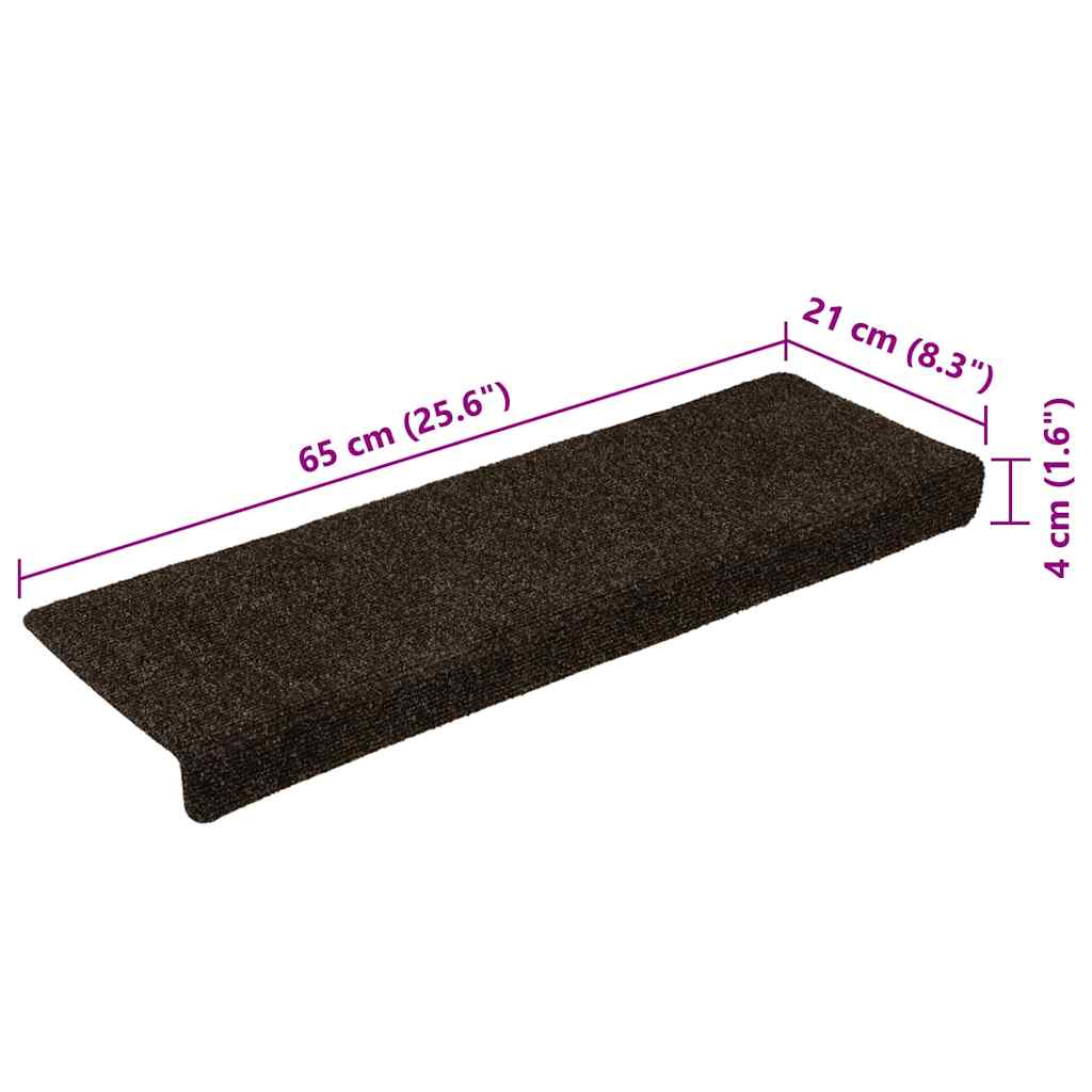 Carpet Stair Tread | Set of 15 | Dark Brown