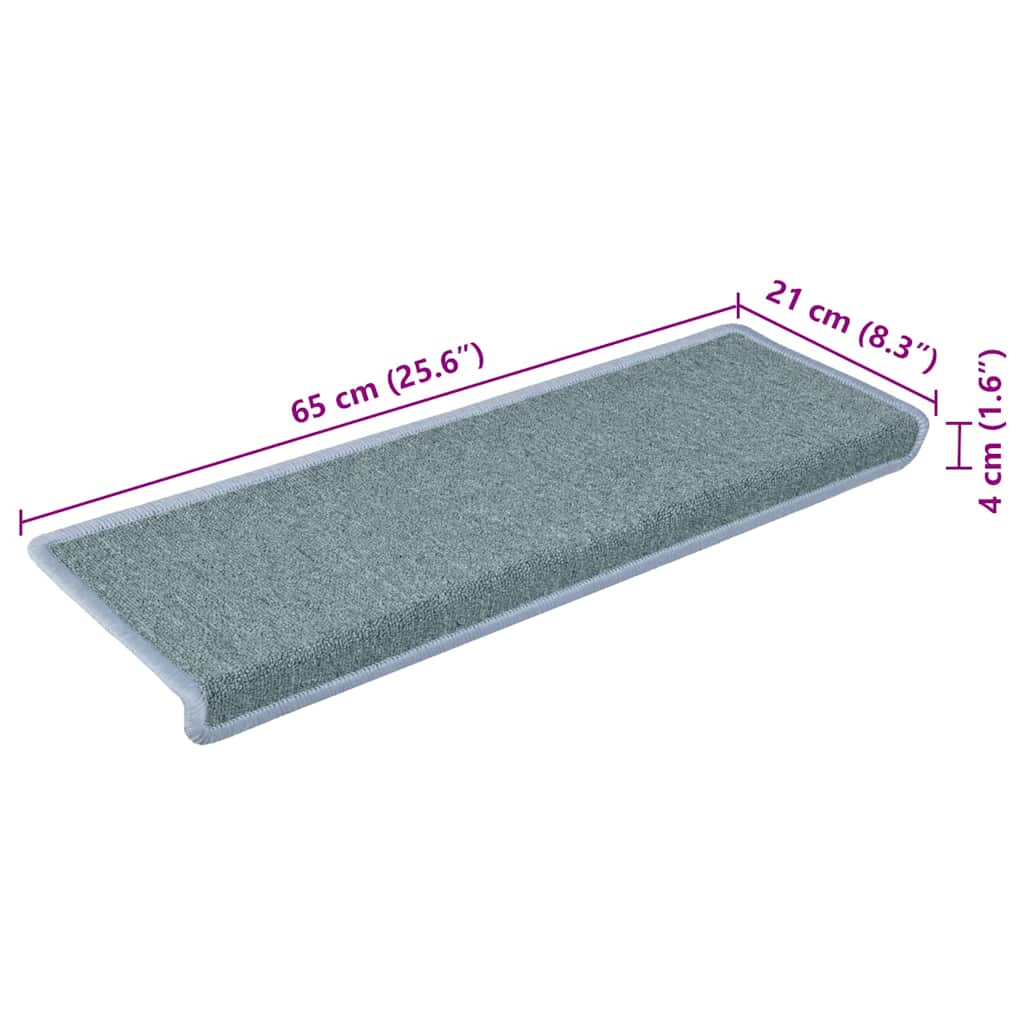 Stair Tread | Set of 15 | Blue | Polypropylene | 65x21x4 cm | Non-slip