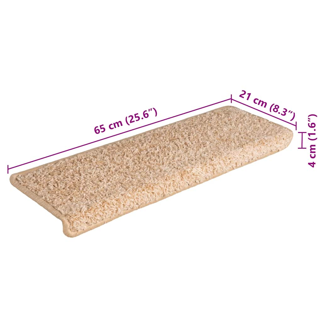 Stair Tread | Set of 15 | Gold | 100% Polypropylene | 65 x 21 cm
