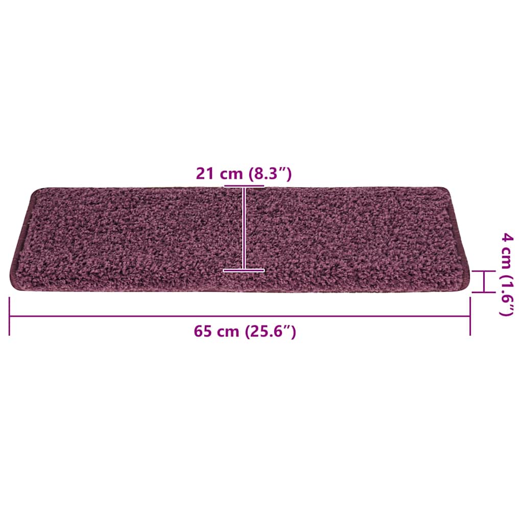 Stair Tread | Set of 15 | Dark purple | Polypropylene | 65x21x4 cm