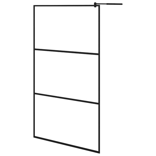 Shower walls Black 115 x 195 cm Glass and Aluminium