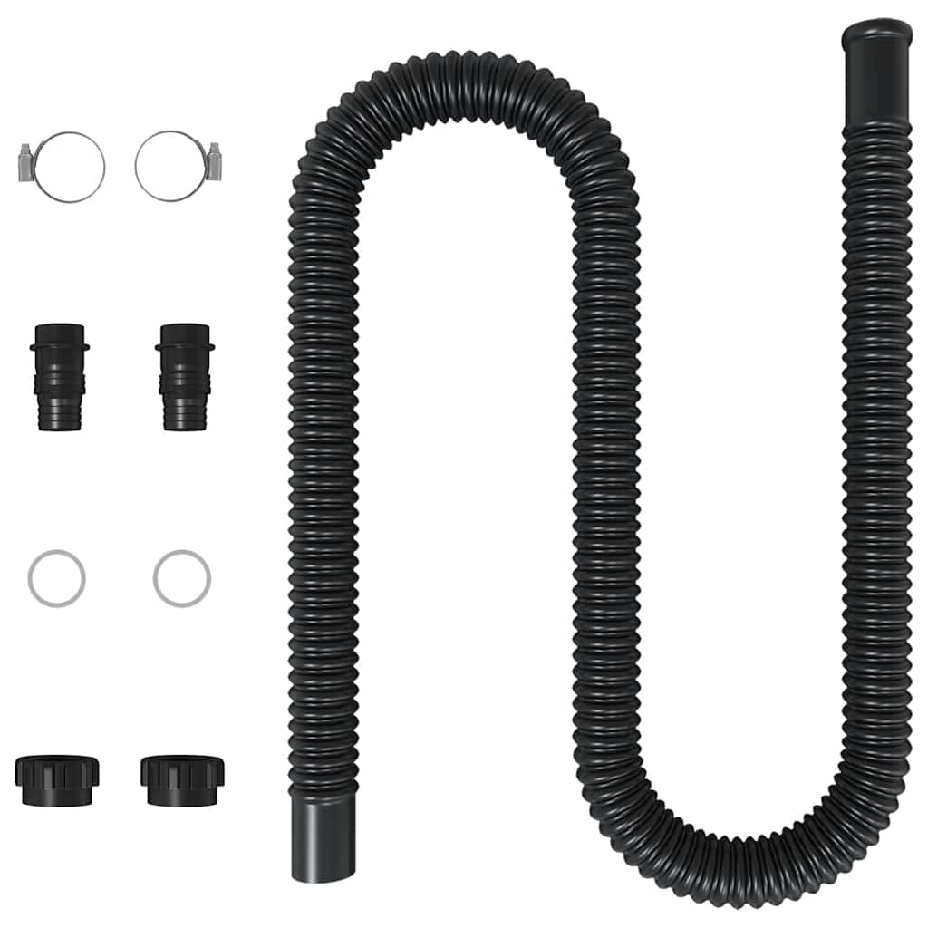 Solar Pool Heating Panel Set of 2 Black HDPE, PC, Aluminum Medium