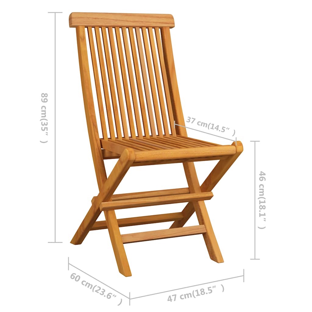 Folding Chairs 6 pcs Solid Teak Wood