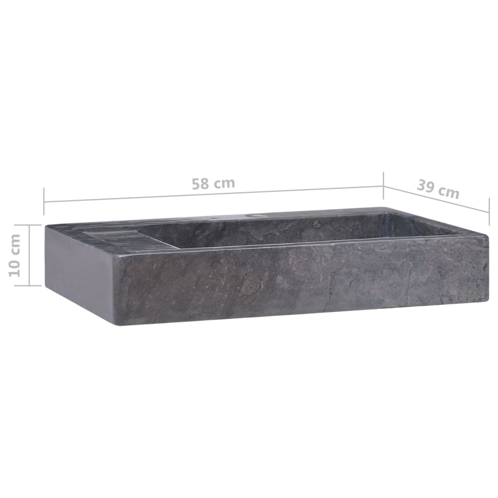 Sink Black 22.8"x15.4"x3.9" Marble