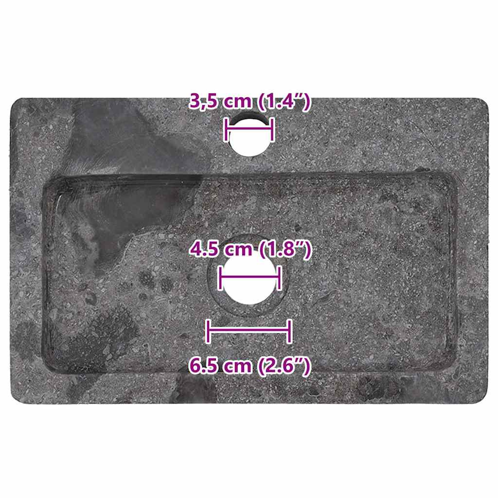 Sink Grey 38x24x6.5 cm Marble