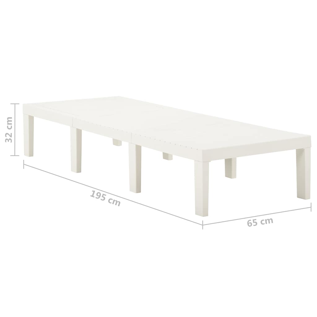 Sun Lounger Plastic White