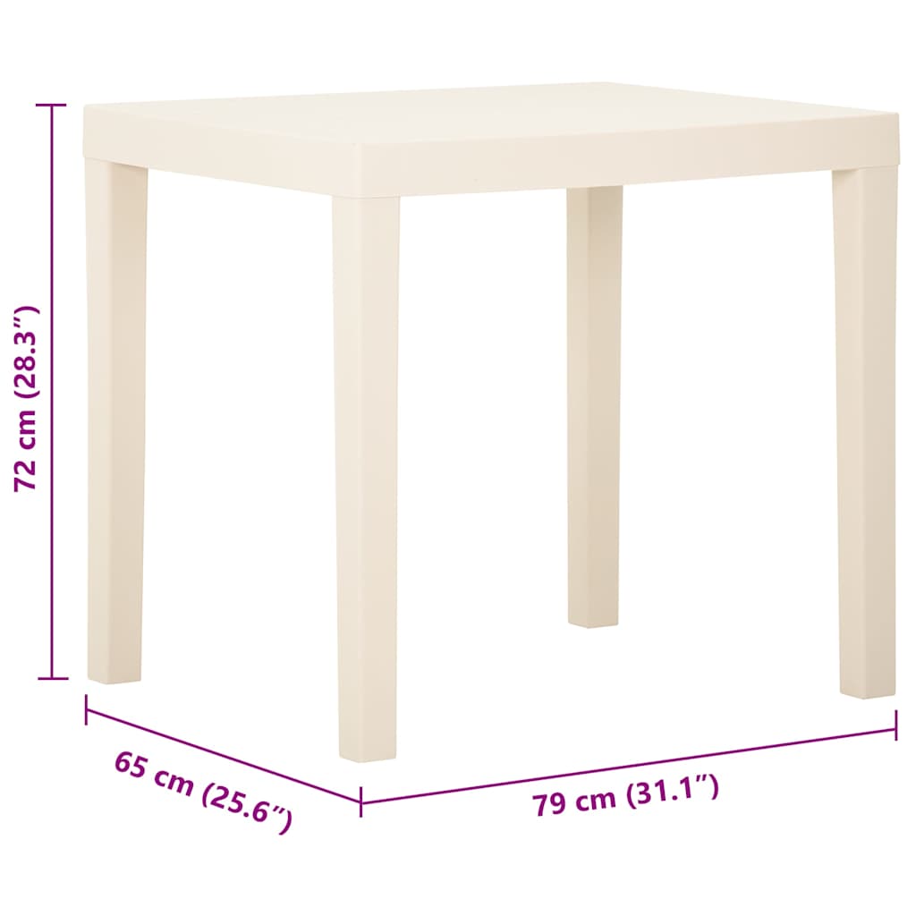 Garden Table | White | Plastic | Standard | Lightweight | Rectangular