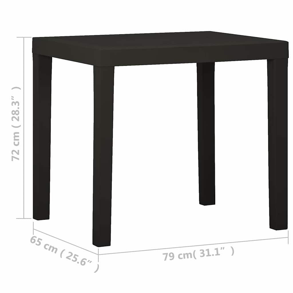 Garden Table | Anthracite | Plastic | Medium | Lightweight | Garden Table