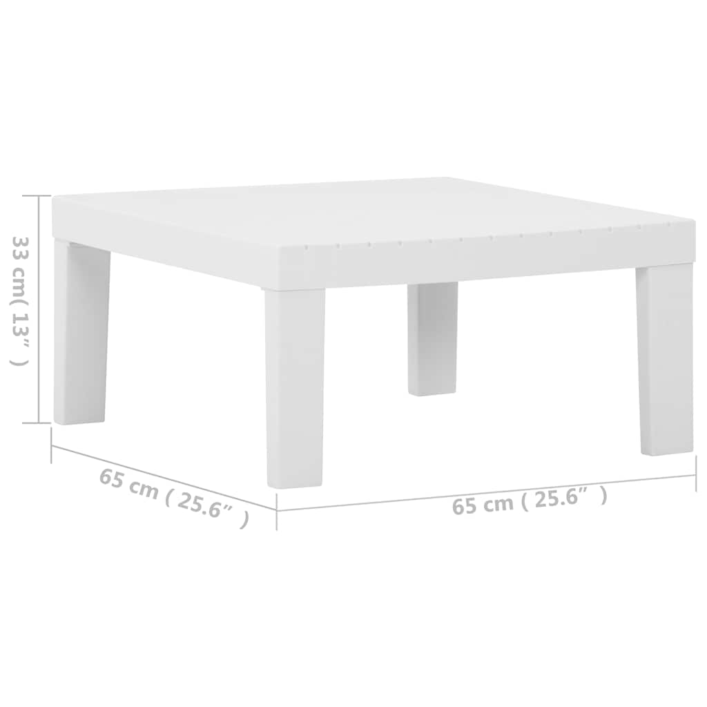 Garden Lounge Table Plastic White