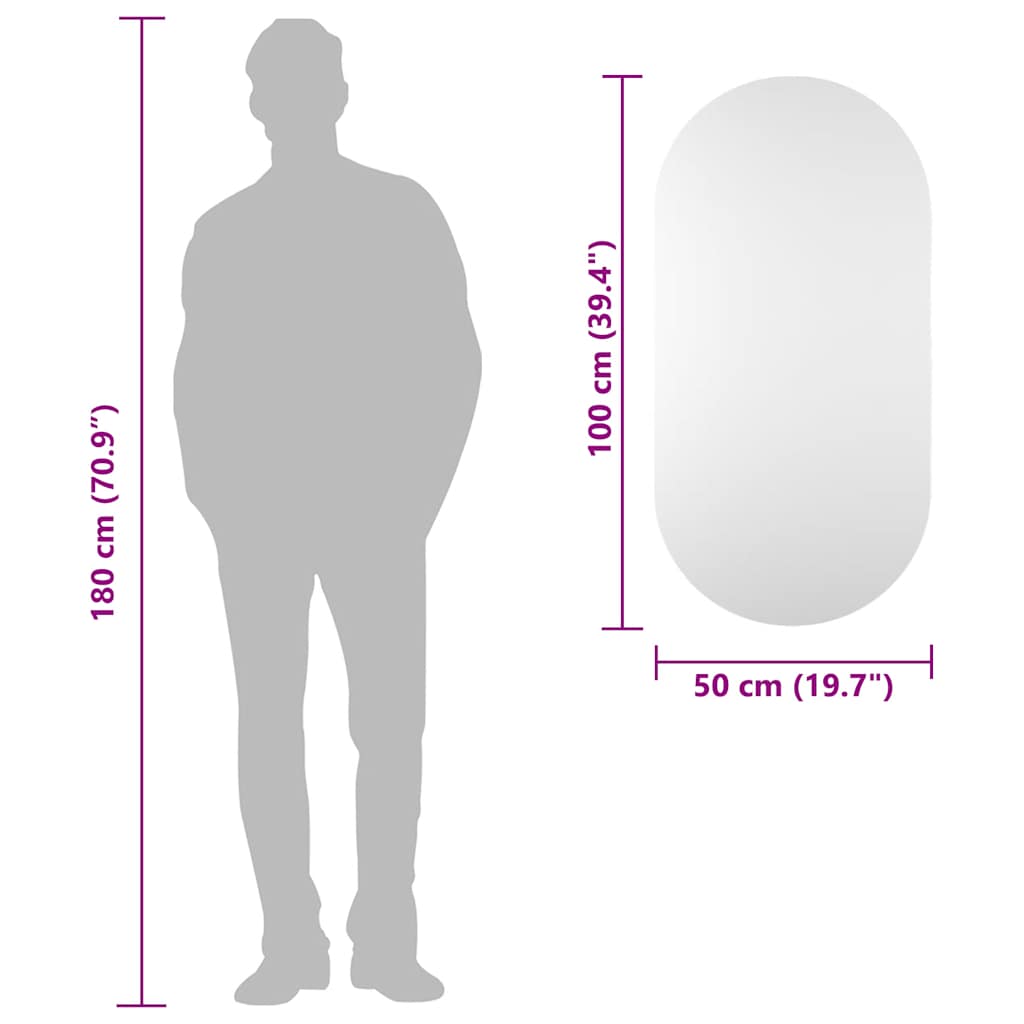 Mirror | Transparent | Glass | Medium | Minimalist | Mirror | Oblong