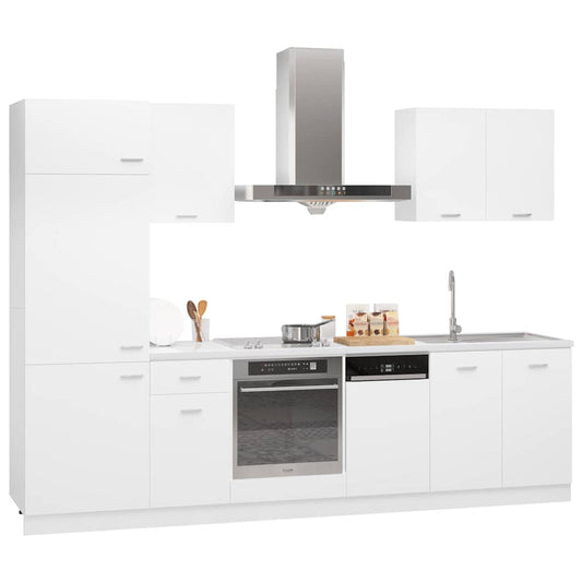 Kitchen Cabinet Set | White | Engineered wood | Kitchen Cabinet Set
