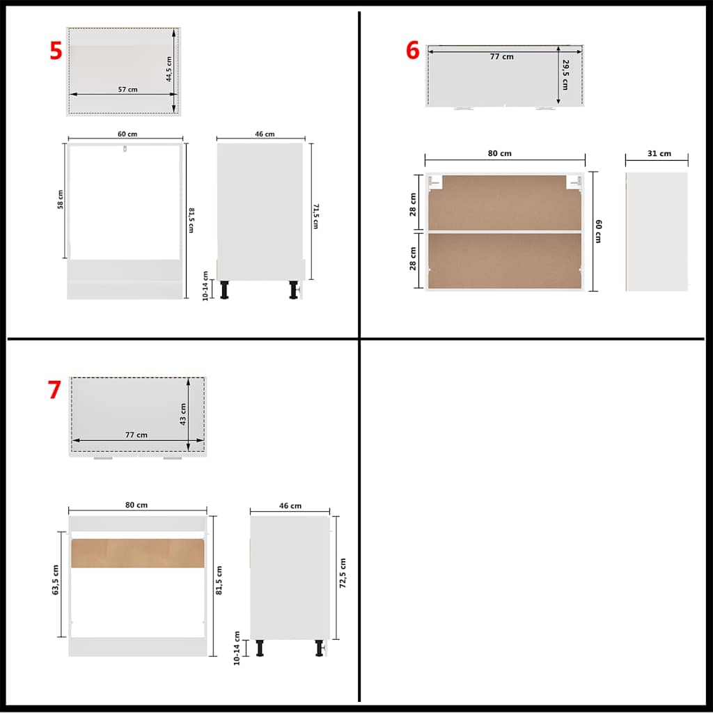Kitchen Cabinet Set | White | Engineered wood | Kitchen Cabinet Set