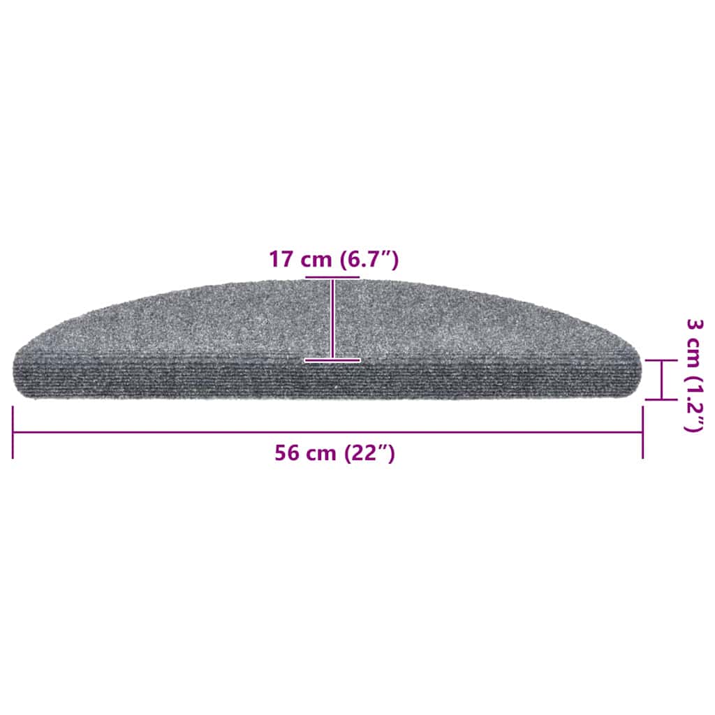 Self-adhesive Stair Mats 10 pcs Light Grey 56x17x cm Needle Punch