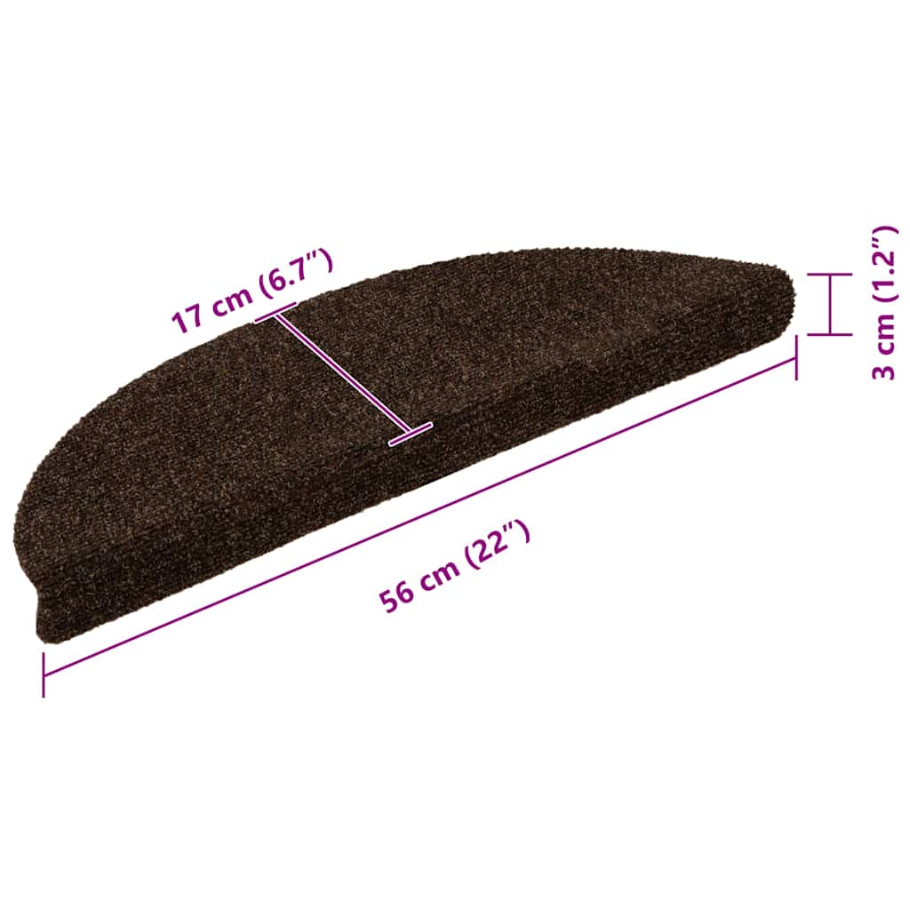 Stair Mat | Set of 5 | Brown | Needle-punched fabric (100% PP)