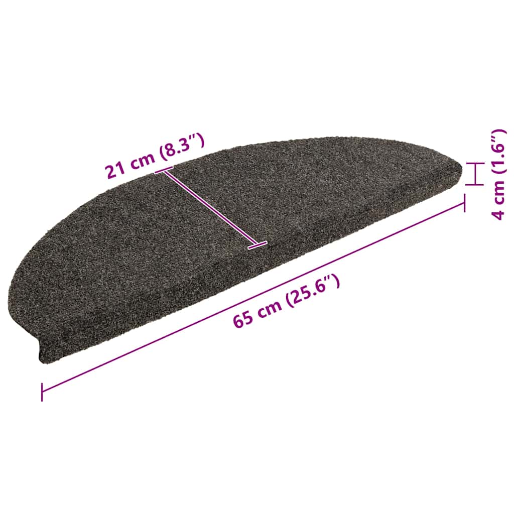 Stair Mats Self-adhesive 5 pcs 65x21x4 cm Anthracite Half Round Large