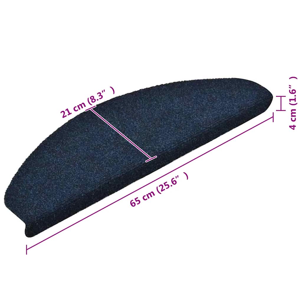 Stair Mat | Set of 5 | Navy | Needle-punched fabric (100% PP)