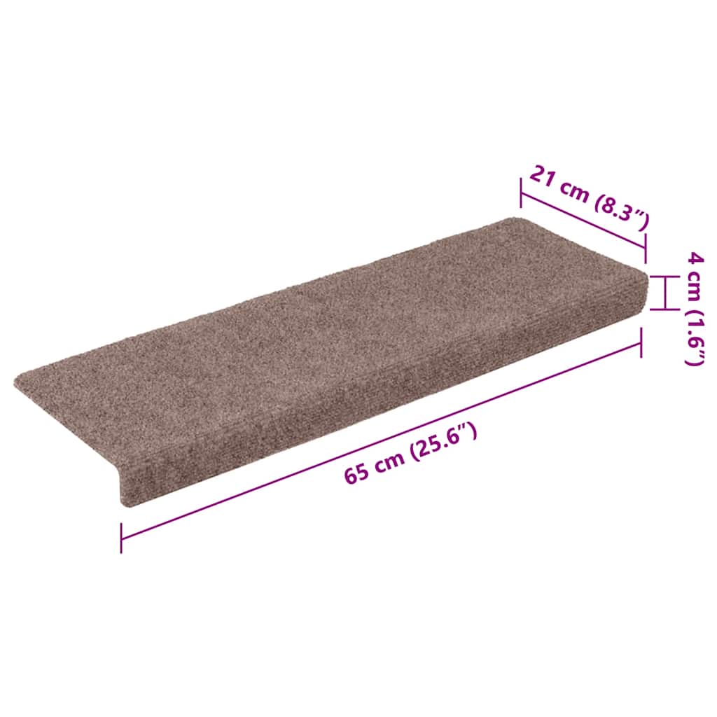 Stair Mats Self-adhesive 10 pcs 65x21x4 cm Light Brown Rectangular Edge
