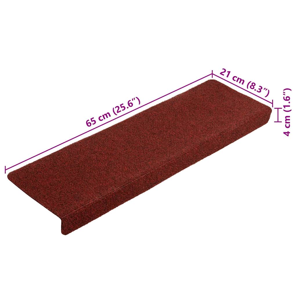 Carpet Stair Tread | Set of 5 | Bordeaux Red