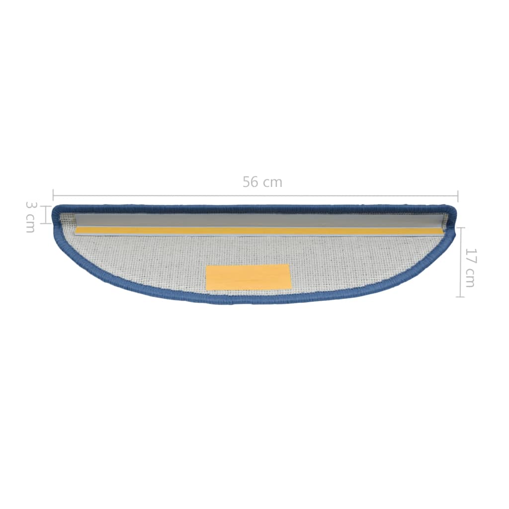 Stair mats 10 pcs 56 x 17 x 3 cm Non-Slip Blue