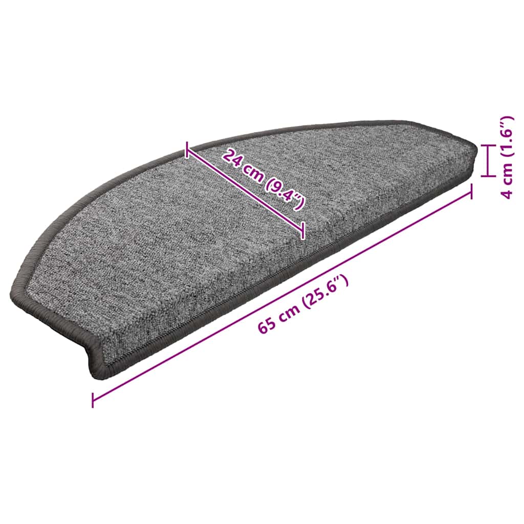 Stair mats 10 pcs 65 x 24 x 4 cm Non-Slip Dark Grey