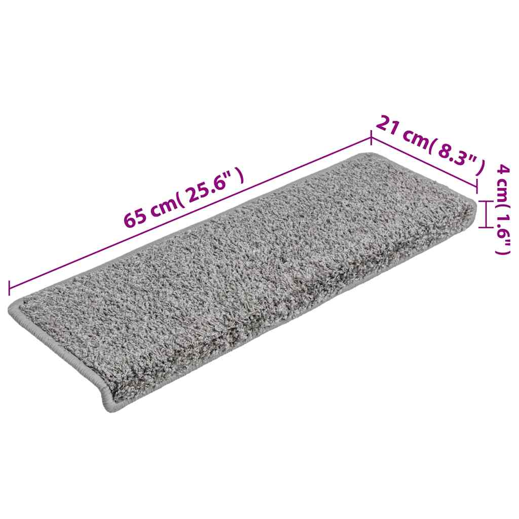 Stair Mat | Set of 10 | Grey | Needle-punched fabric (100% polypropylene)