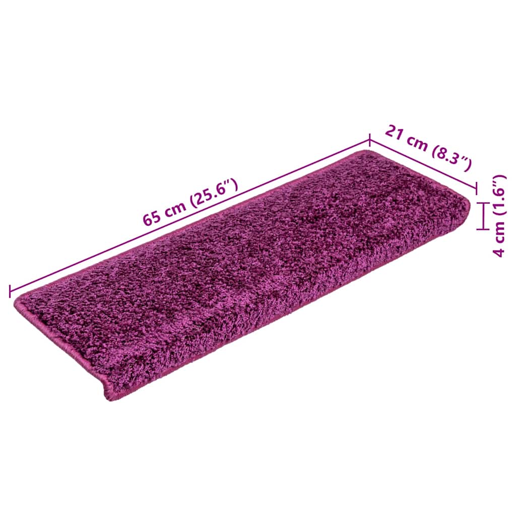 Stair Mats 10 pcs 65x21x4 cm Violet Rectangular Edge
