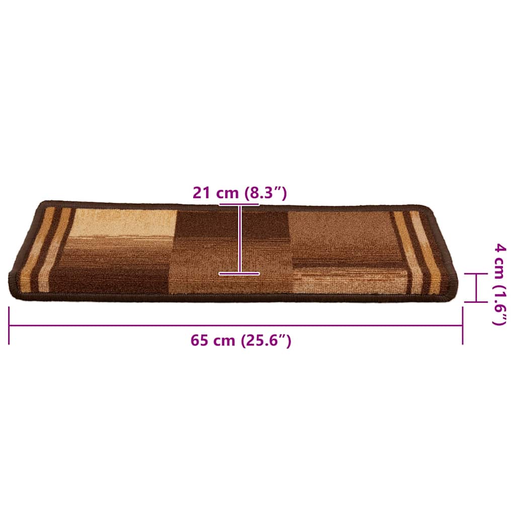 Stair Mats Self-adhesive 5 pcs 65x21x4 cm Brown