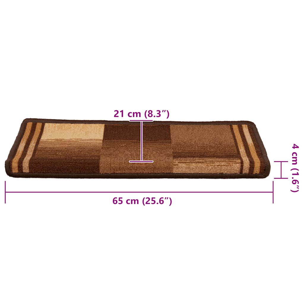 Stair Mats Self-adhesive 10 pcs 65x21x4 cm Brown