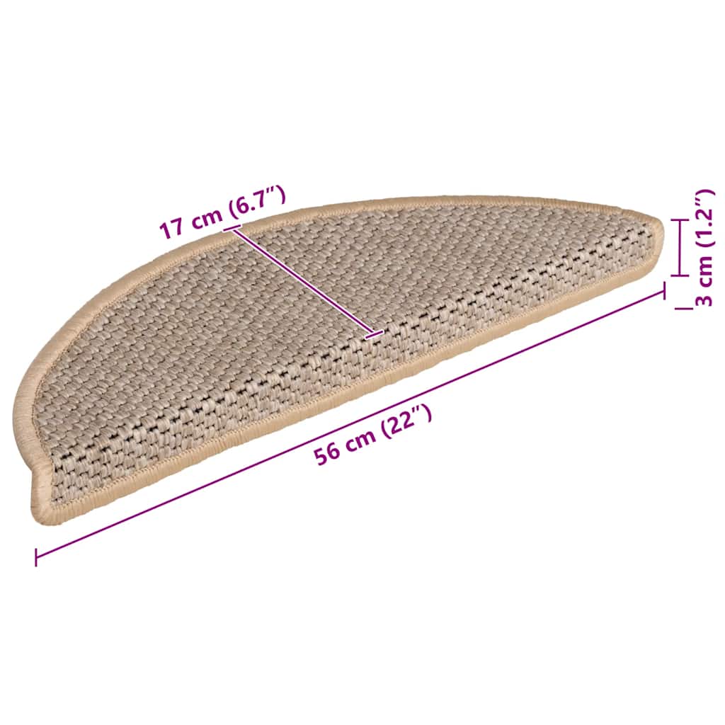 Stair Mat | Set of 15 | Light beige